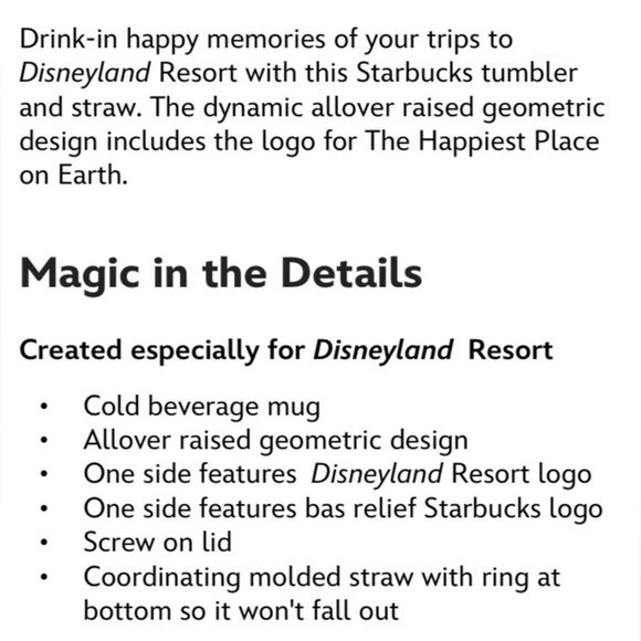 Disneyland Geometric Starbucks Pink Tumbler - Picture 3 of 10